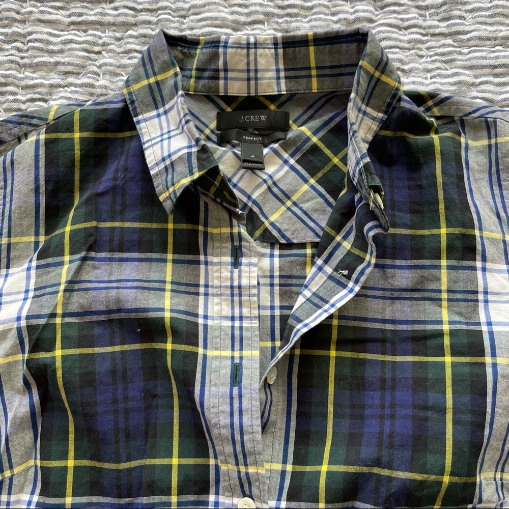 EUC J. Crew plaid perfect shirt